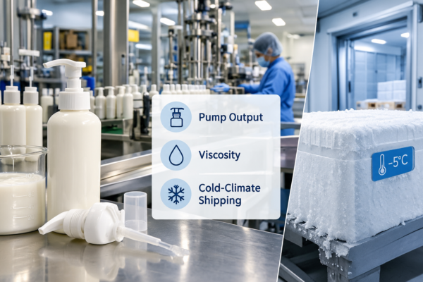Body lotion packaging performance under cold-climate shipping conditions