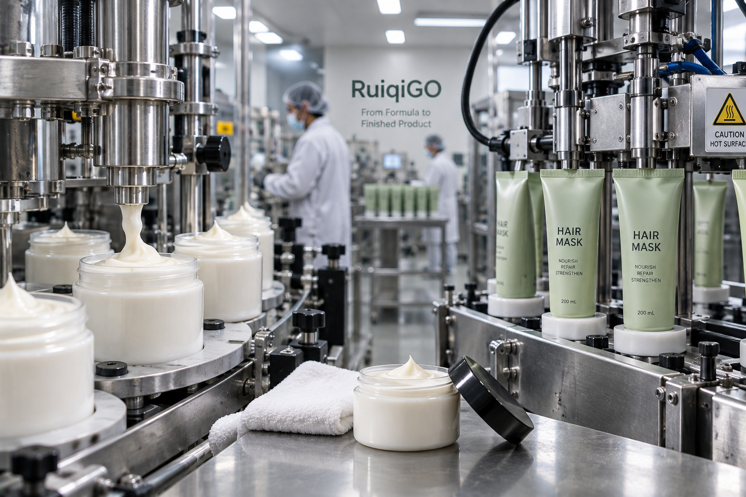 Hair mask jar and tube filling for OEM production