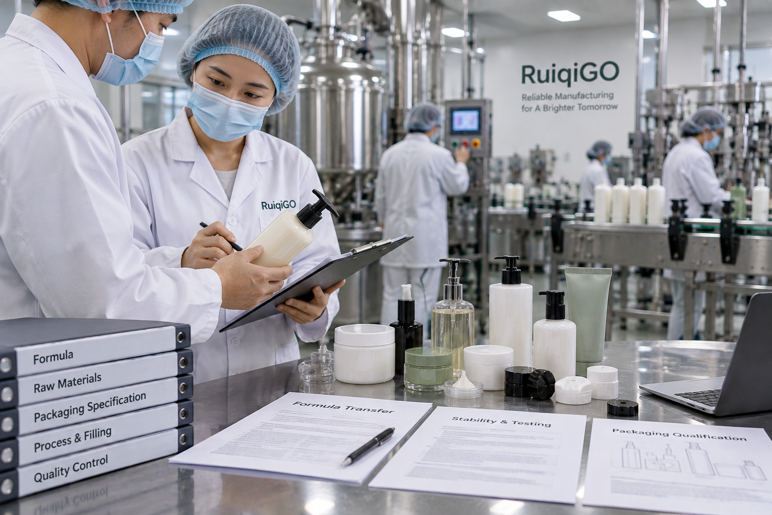 Personal care formula transfer and production qualification at a new manufacturer